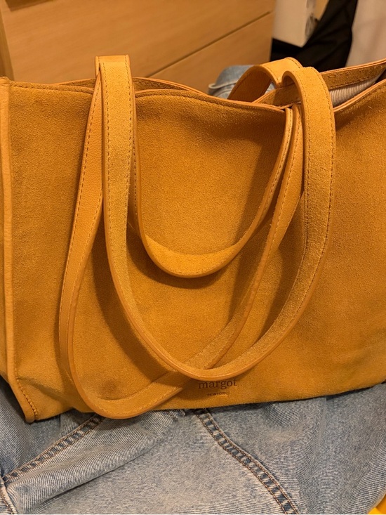 margot Handbags - margot Ochre Suede Tote Bag